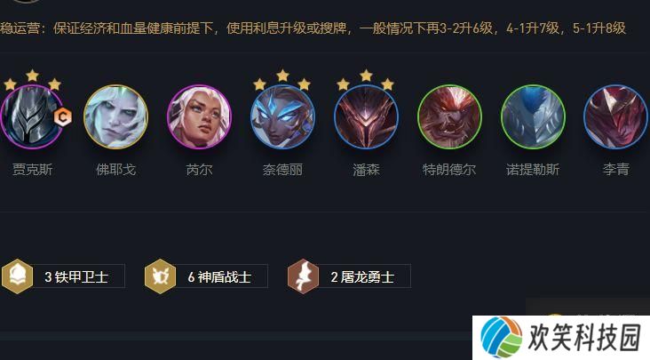 云顶之弈神盾铁甲武器阵容